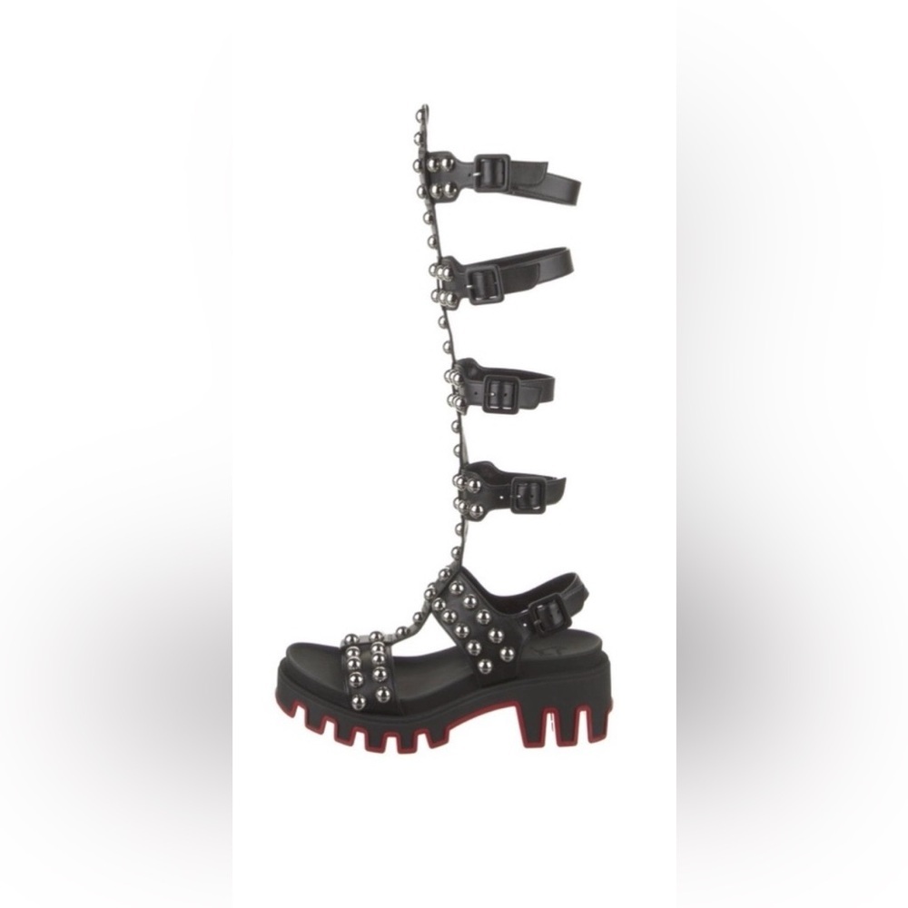 NIB Christian Louboutin Gladiadune Lug Sole Studded Gladiator Sandals Size 39.5 - Picture 5 of 10
